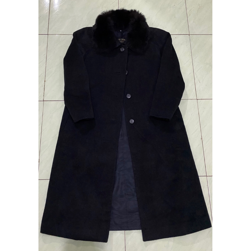 Coat Branded Peach Stone (Baru, Angora dan Saga Fox Asli) / Coat Bulu Rubah Asli/ Coat Angora / Coat