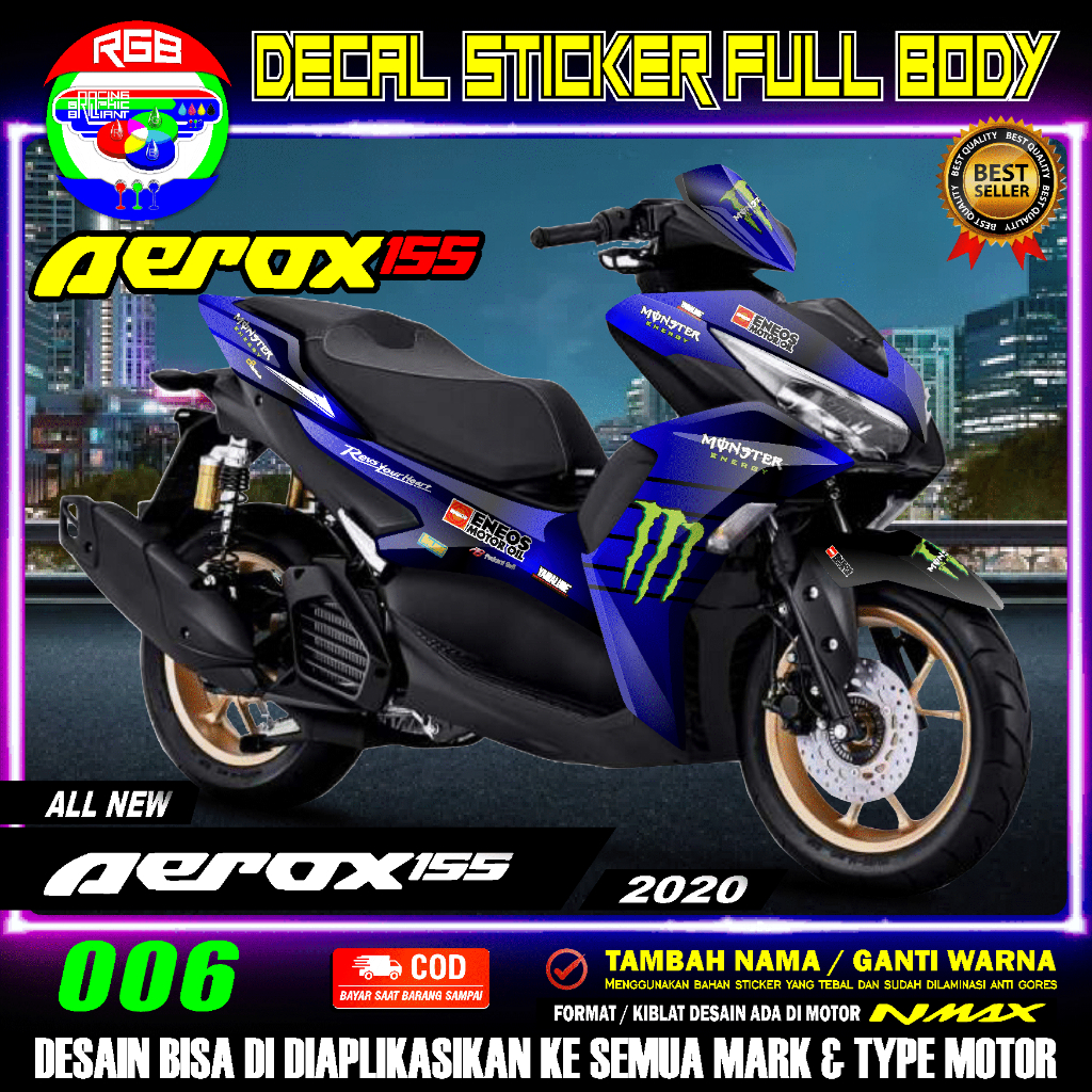 COD DECAL STICKER FULL BODY ALL NEW AEROX 155 2020 MONSTER ENERGY_ RGB 006