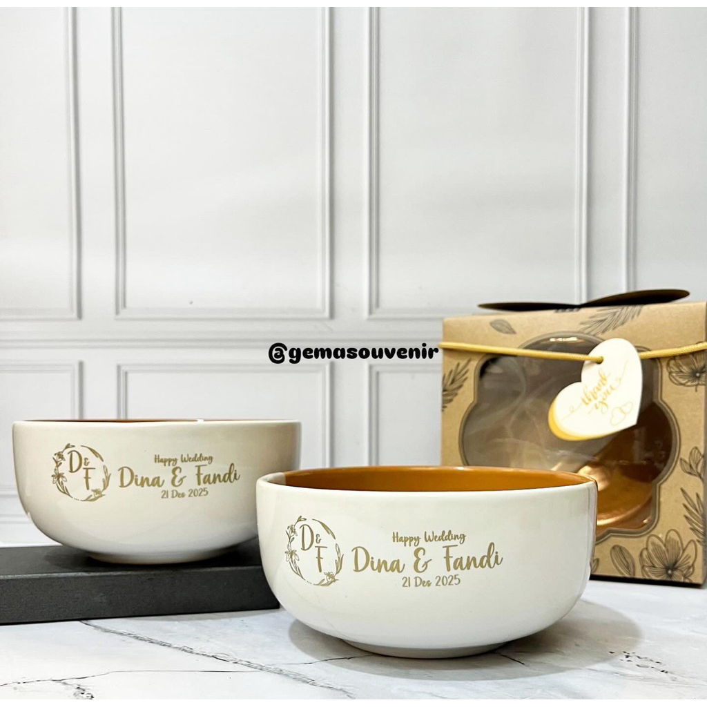 SOUVENIR MANGKOK TWOTONE CUSTOM KEMASAN BOX