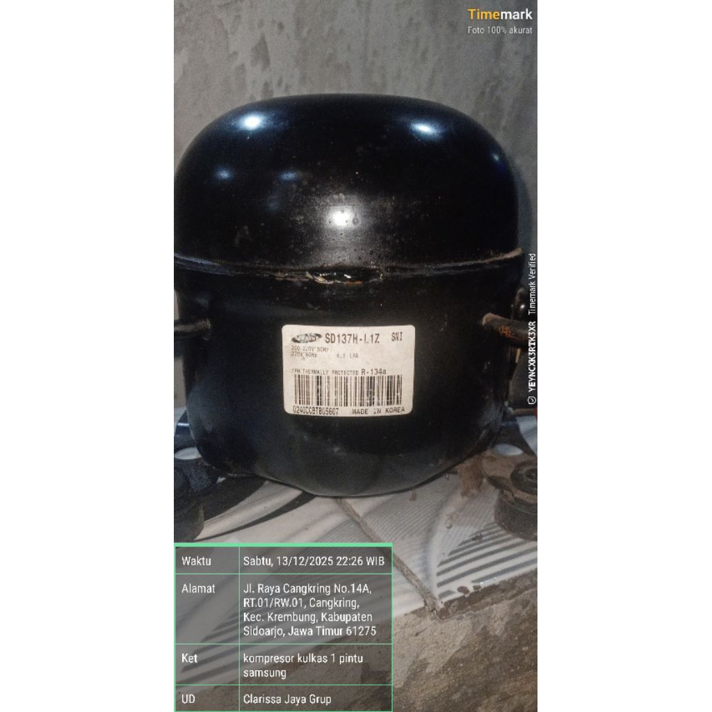 kompresor kulkas 1 pintu samsung