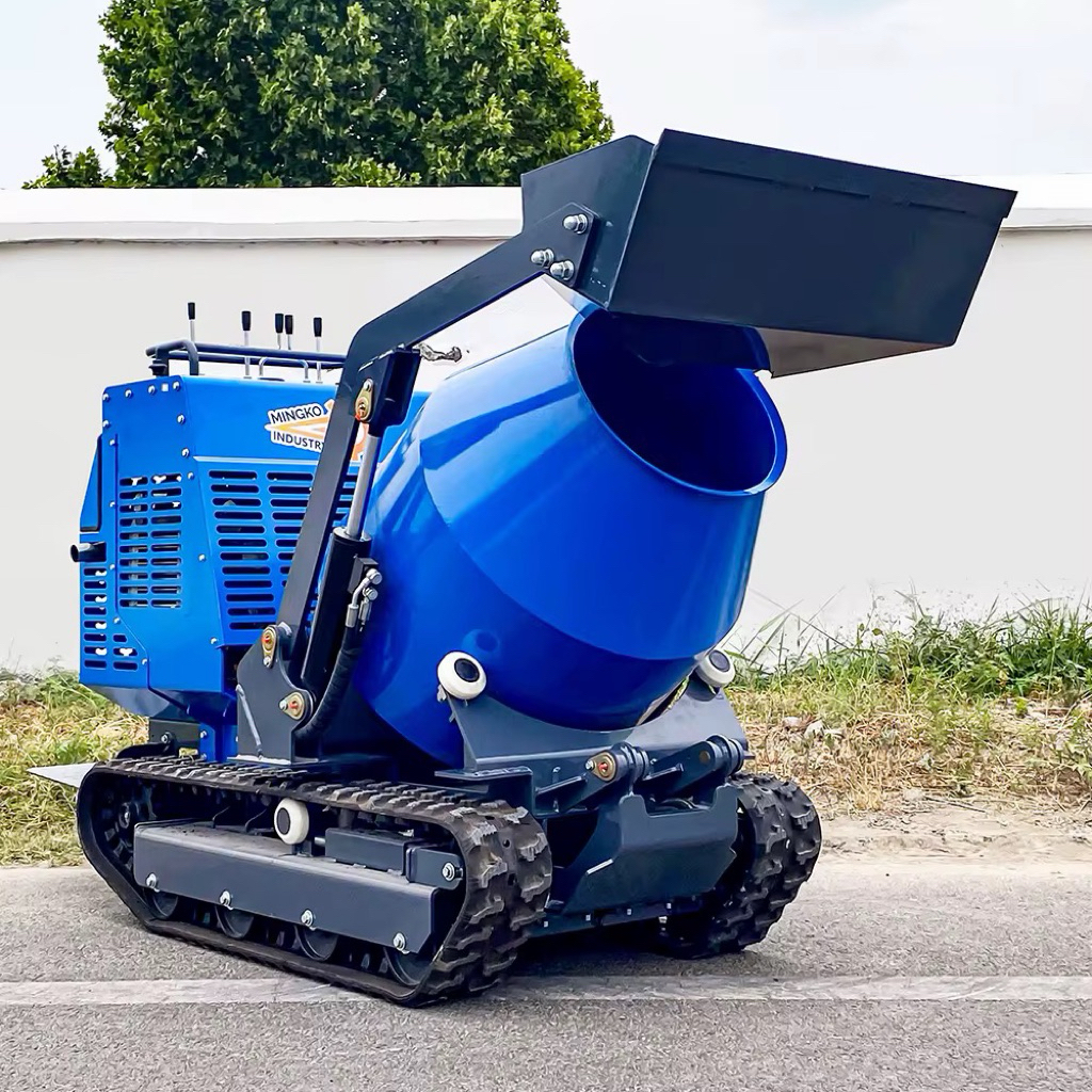 Mini Dumper Crawler Concrete Mixer MK750 Mesin Molen Beton Self Loading Track Diesel