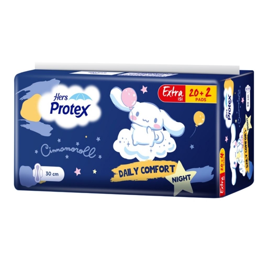 HERS PROTEX 30cm 20pcs Pembalut Wanita Wing Malam