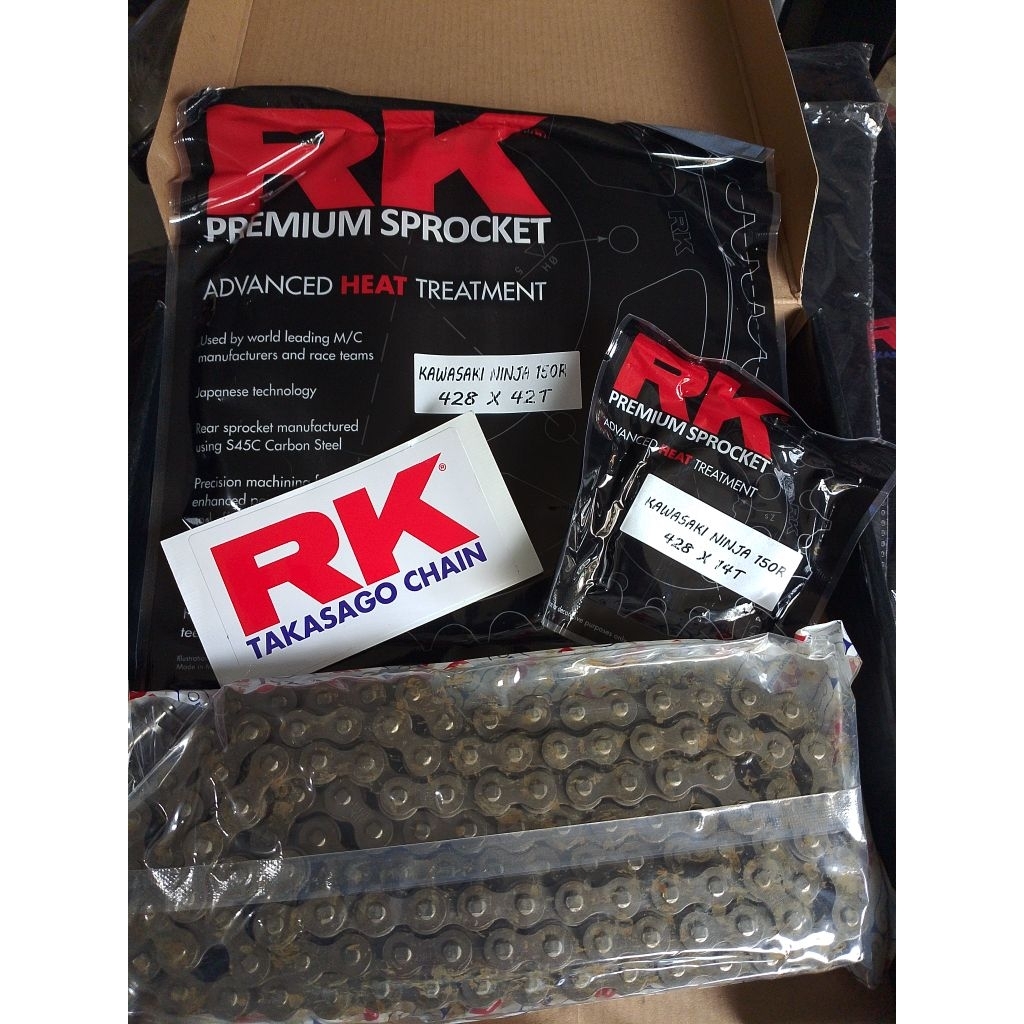 Paket gir set RK takasago chain Kawasaki ninja R 150