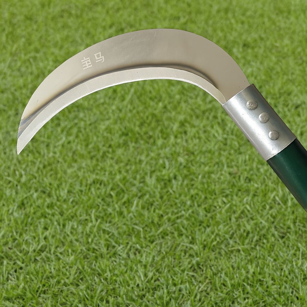 Pemotong rumput arit padi bulan sabit kecil alat pertanian rumah tangga gagang hijau