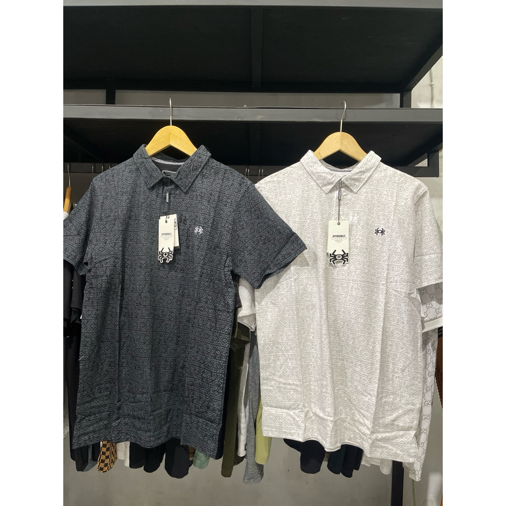 AMD 042 KAOS KERAH POLO PUTIH TSHIRT PRIA SPYDERBILT LENGAN PENDEK KATUN 24S PLANET REGULER FIT
