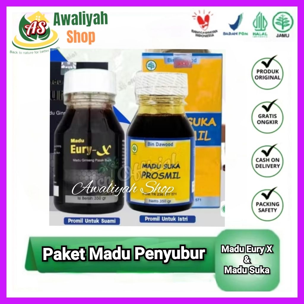 Madu Subur Kandungan Pria Eury x & Madu Penyubur Kandungan Wanita ( 1 Paket Original )