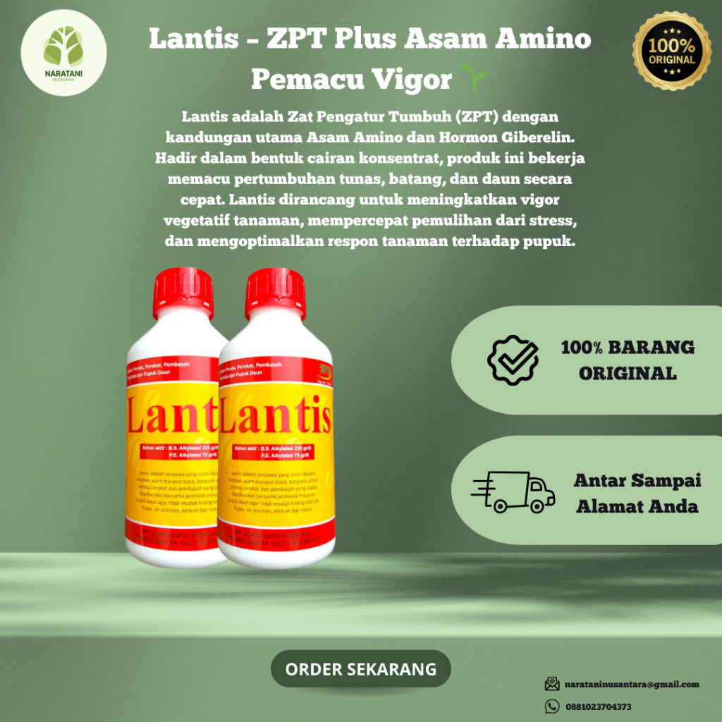 Lantis 1liter - PUPUK PERATA PEREKAT PEMBASAH PESTISIDA PUPUK DAUN LANTIS
