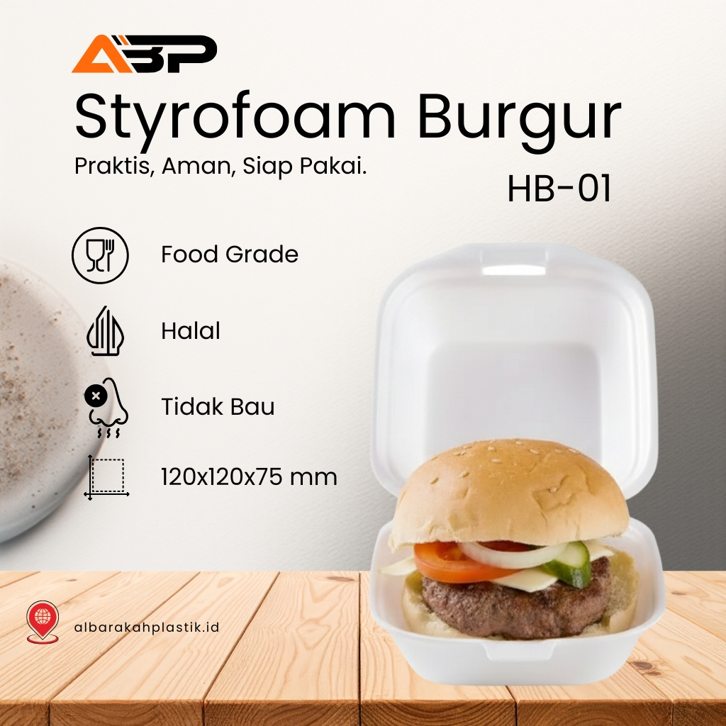 Styrofoam Burger / Mika Burger / Kotak Makan Gabus Hamburger /Food Grade & Murah