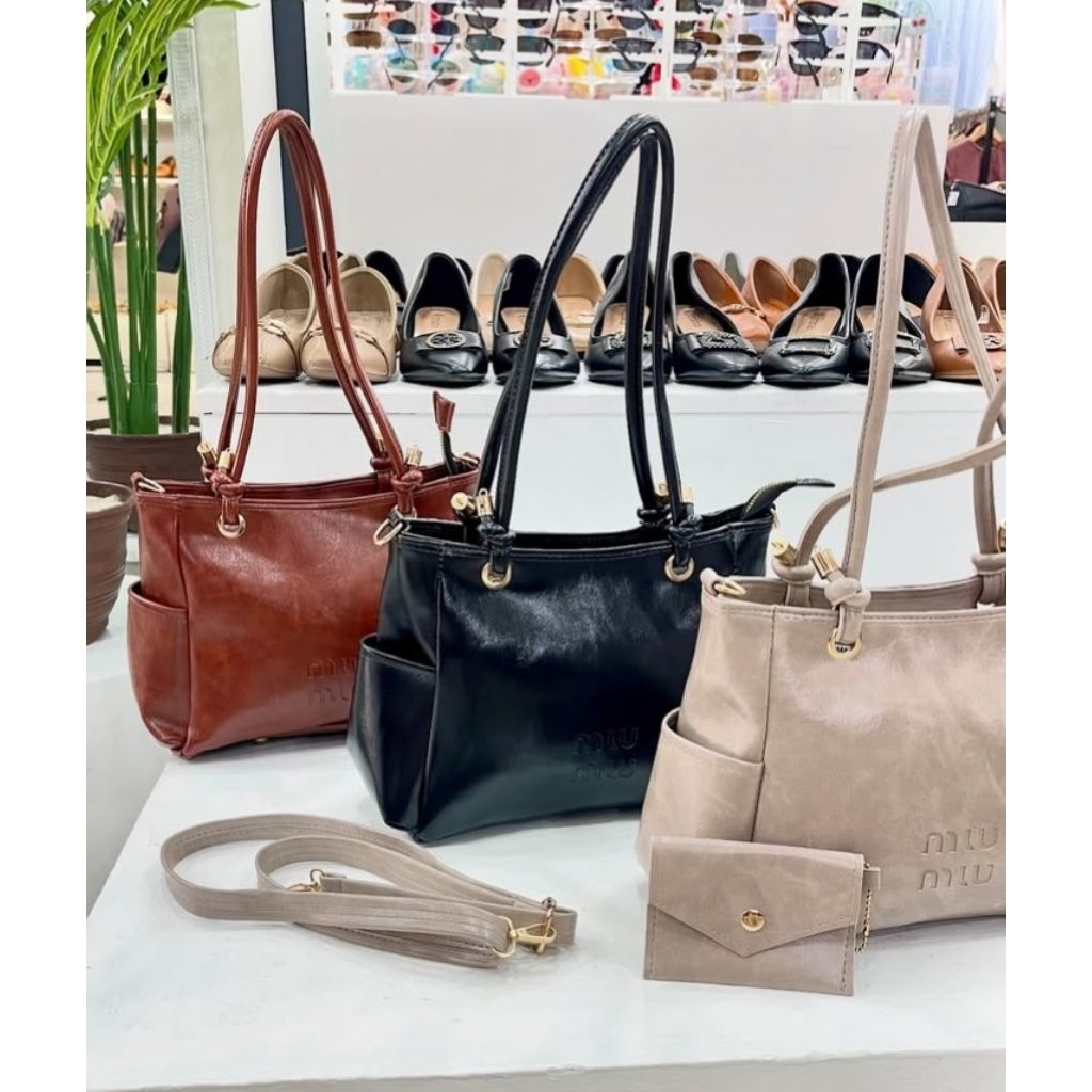 Tas Tote miumiu Tas Sandang Bahu wanita Ada Tali panjang