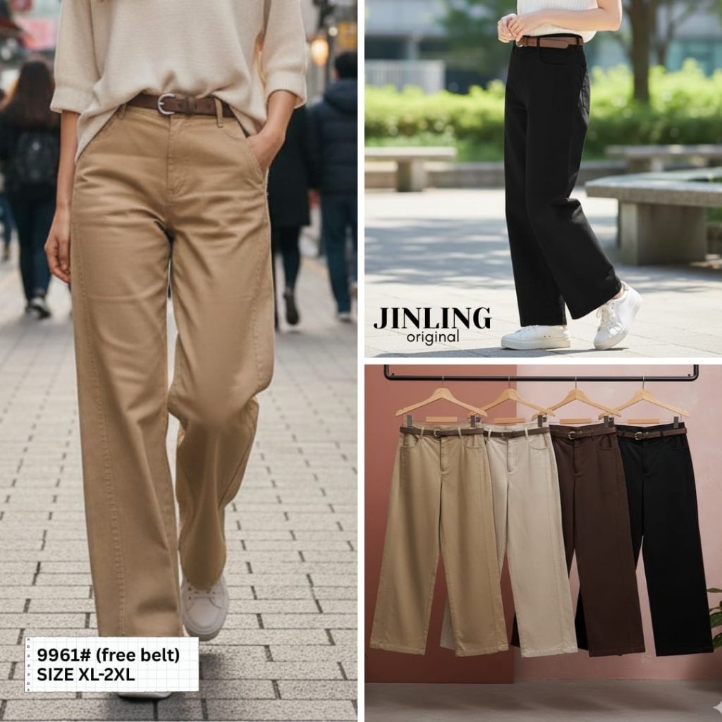 Celana kulot soft jeans jinling New import