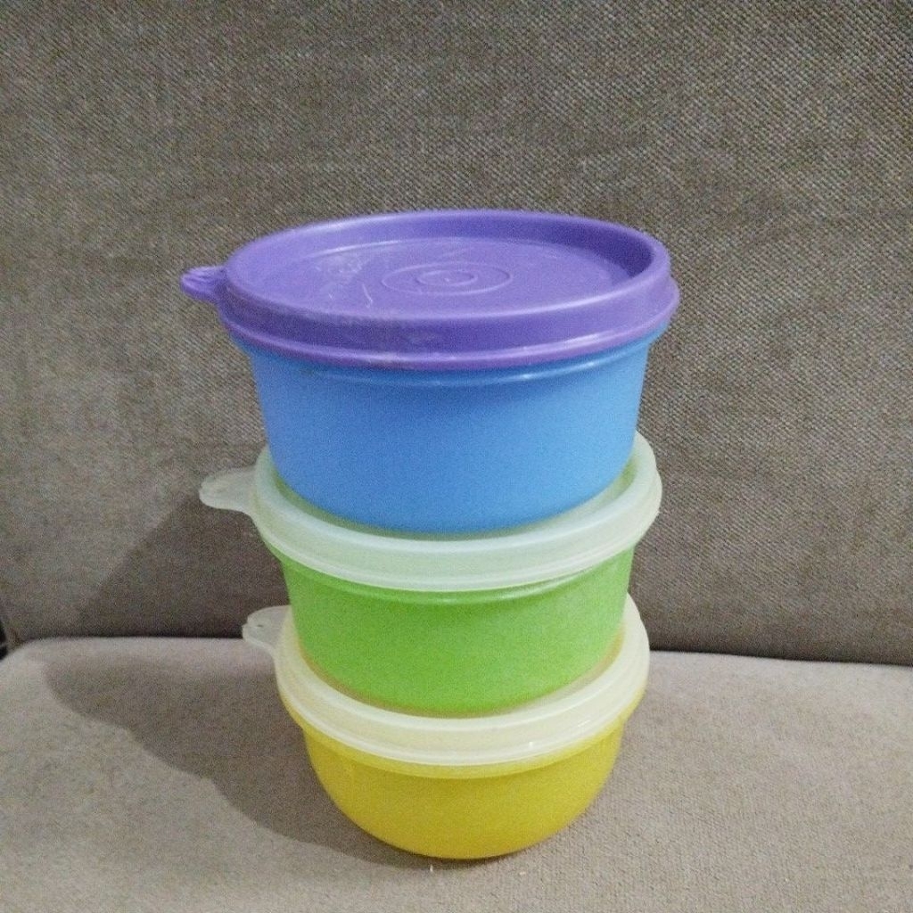 set bowl mpasi / sup / sambel 200ml isi 3 pcs tupperware second PL
