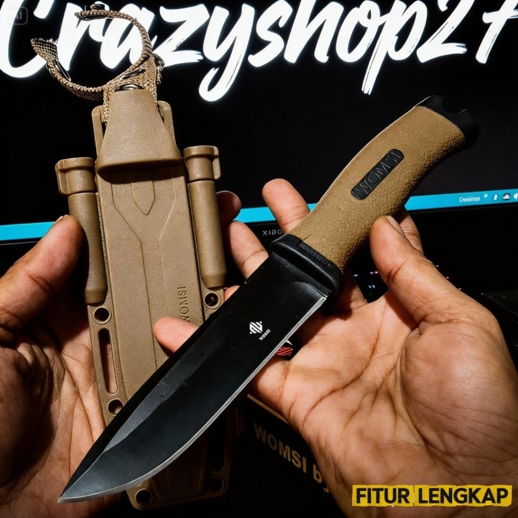 Pisau Survival Womsi Fitur Lengkap / Pisau Multifungsi terlengkap