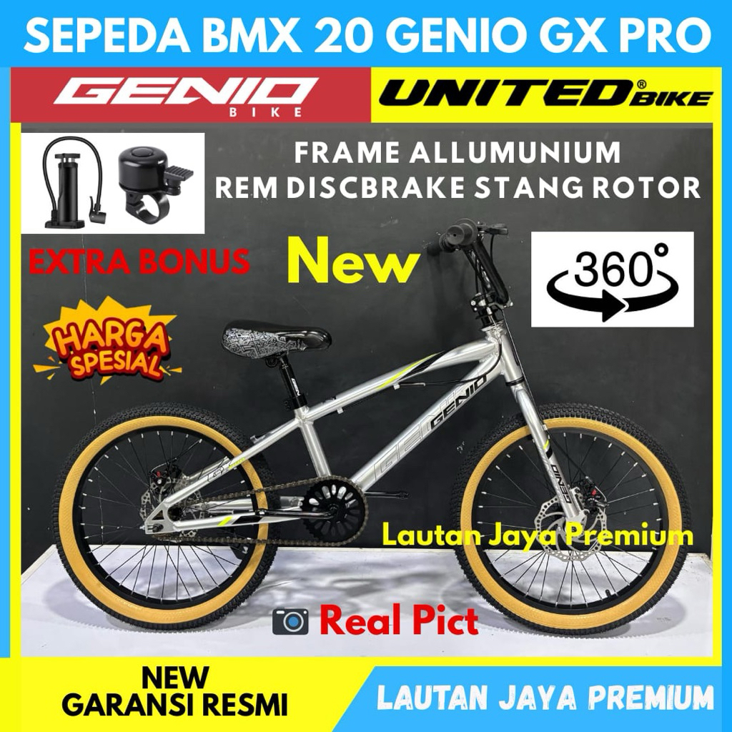 Sepeda Anak Laki Laki BMX 20 Genio GX Pro Frame Alloy Rem Discbrake NEW