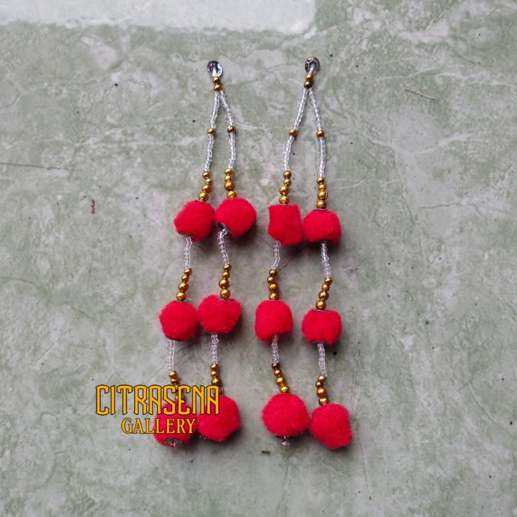 PROMO 6pcs anting dasamuka rahwana putih bening wayang golek