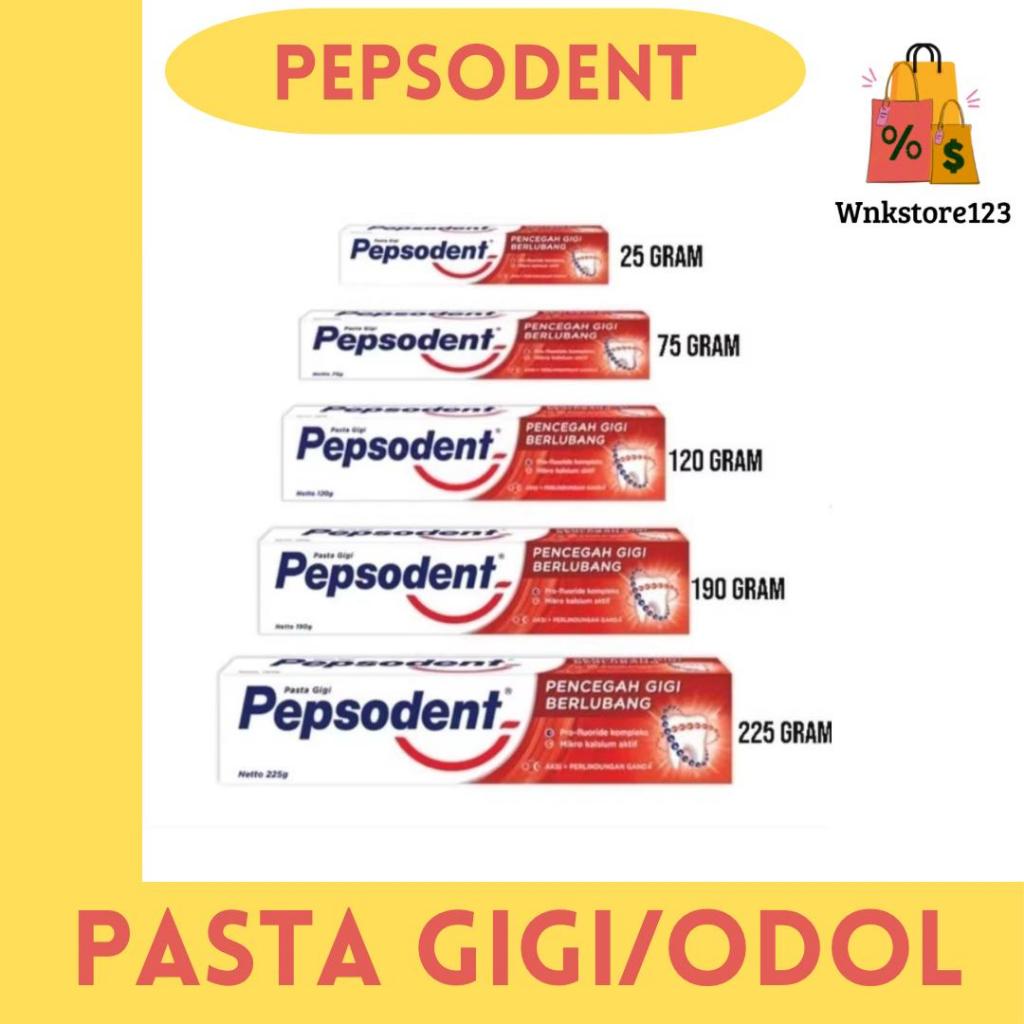 pepsodent pasta gigi odol kemasan 25gr & 75gr