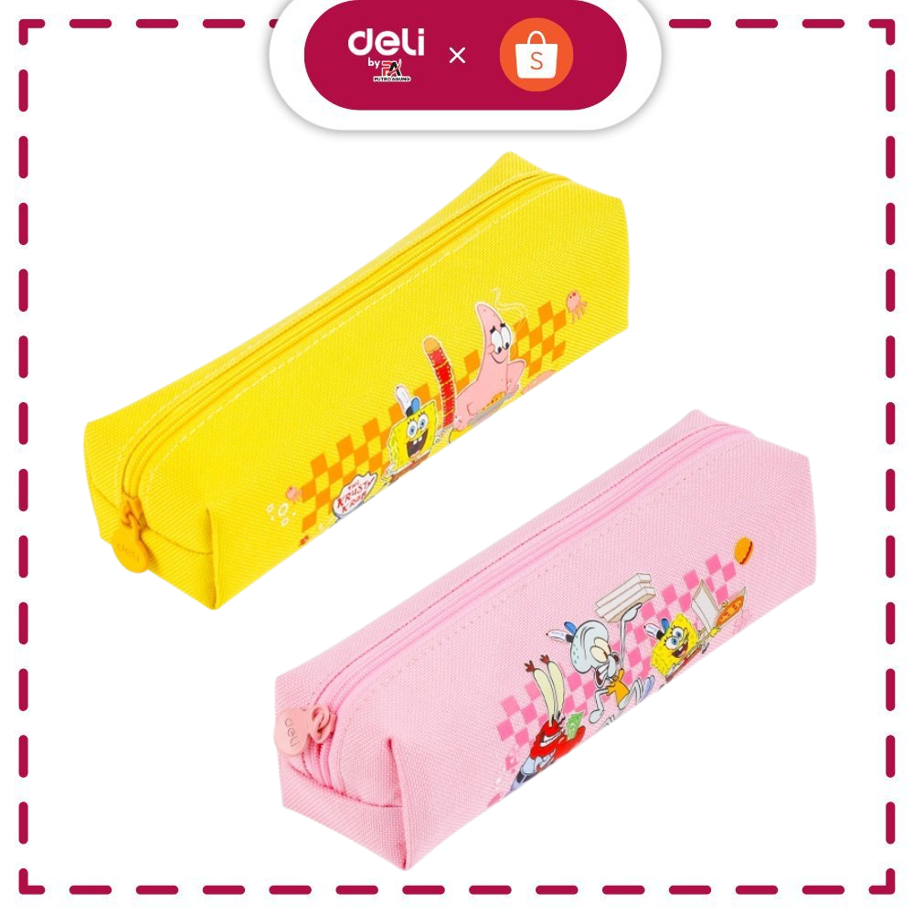 Deli Pencil Pouch Tempat Pensil Kotak Pensil Spongebob Kain Oxford EH978 , EH979