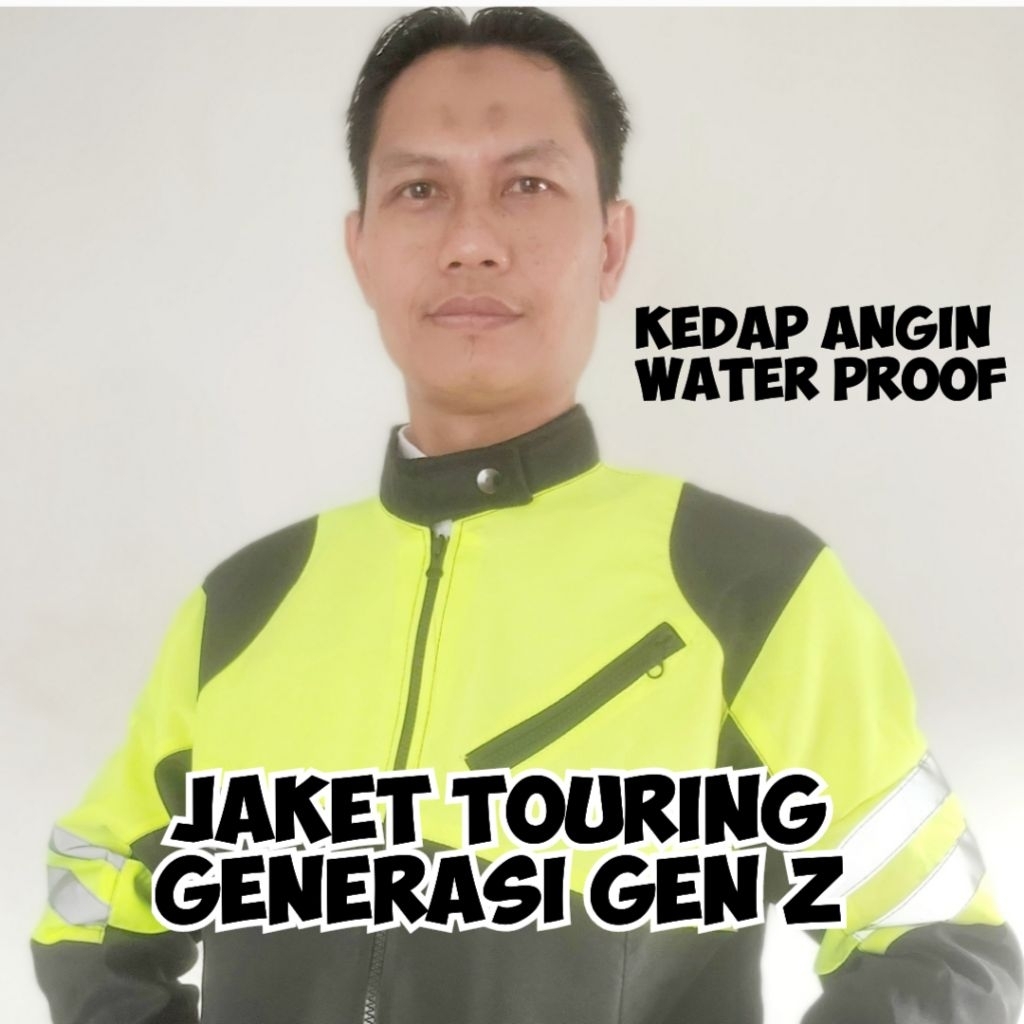 Jaket Motor Touring Generasi Gen Z | Hijau Stabilo
