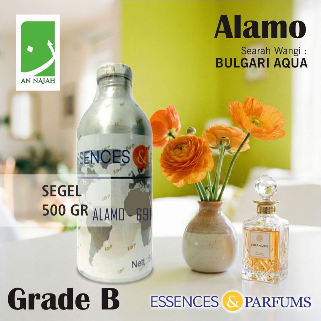 ALAMO | Grade B | Searah Wangi Bulgari Aqua | Essences | 500gr Segel