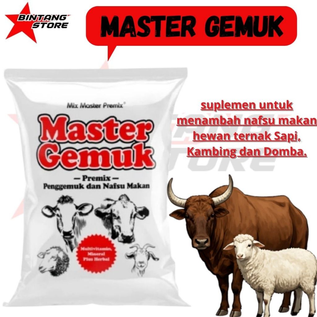Master Gemuk Suplemen Pakan Untuk Penggemukan Sapi Kambing Domba BINTANGSTORE