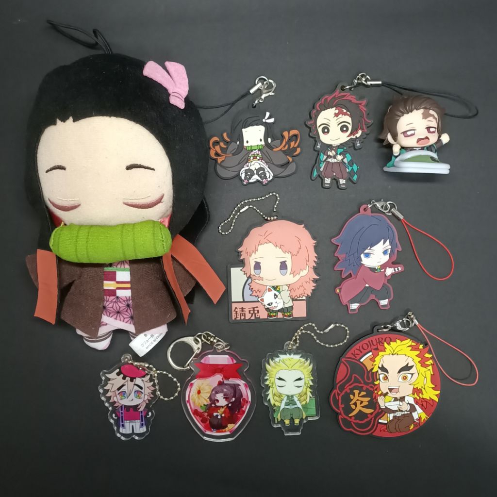 [OFFICIAL] Demon Slayer Boneka Plushies Keychain Rubber Acrylic - Nezuko, Tanjiro, Giyuu, Sabito, Re