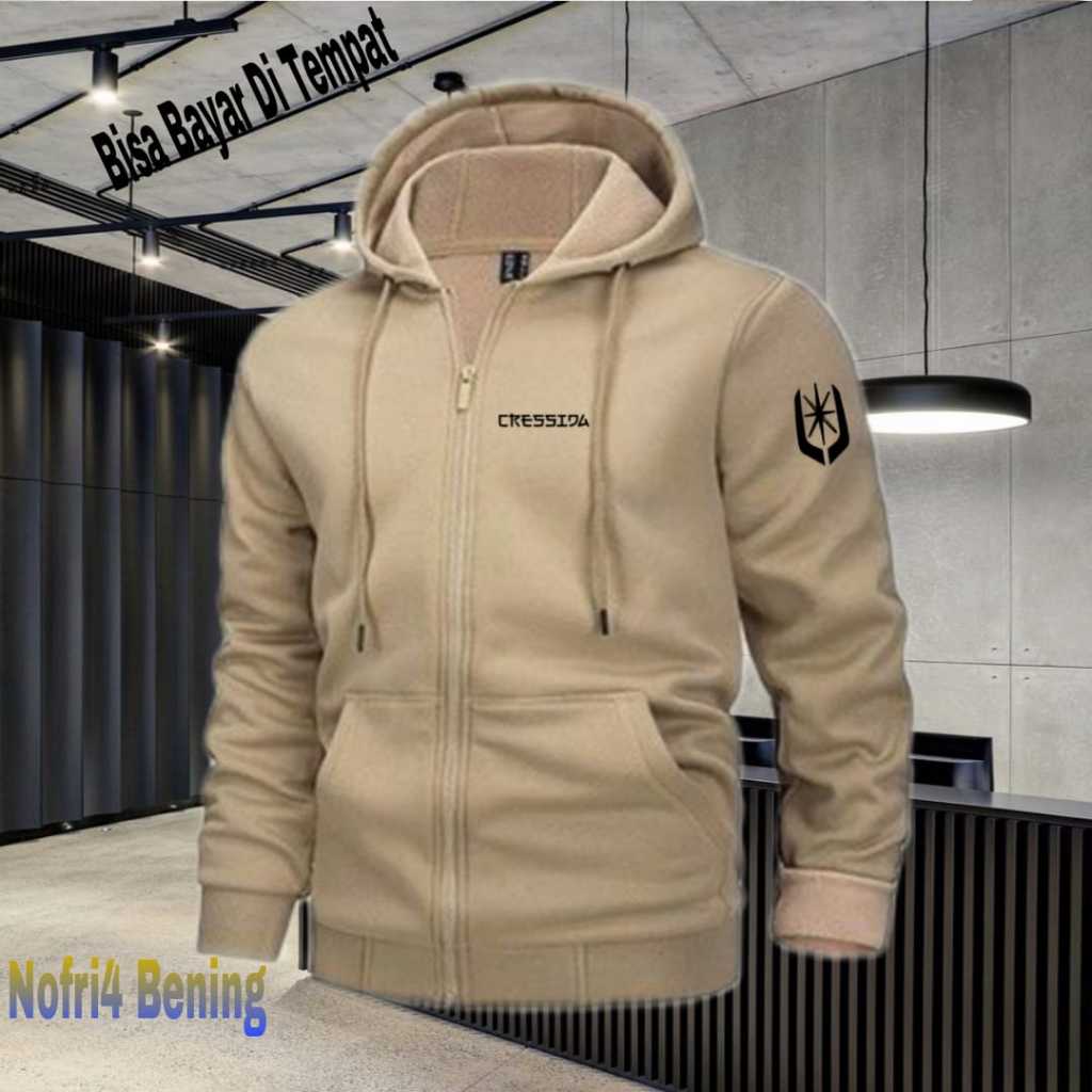 (COD) Jaket Resleting Distro Cressida + Toyota Text Hitam  Jaket Pria Wanita Terkeren Jaket Denim Di