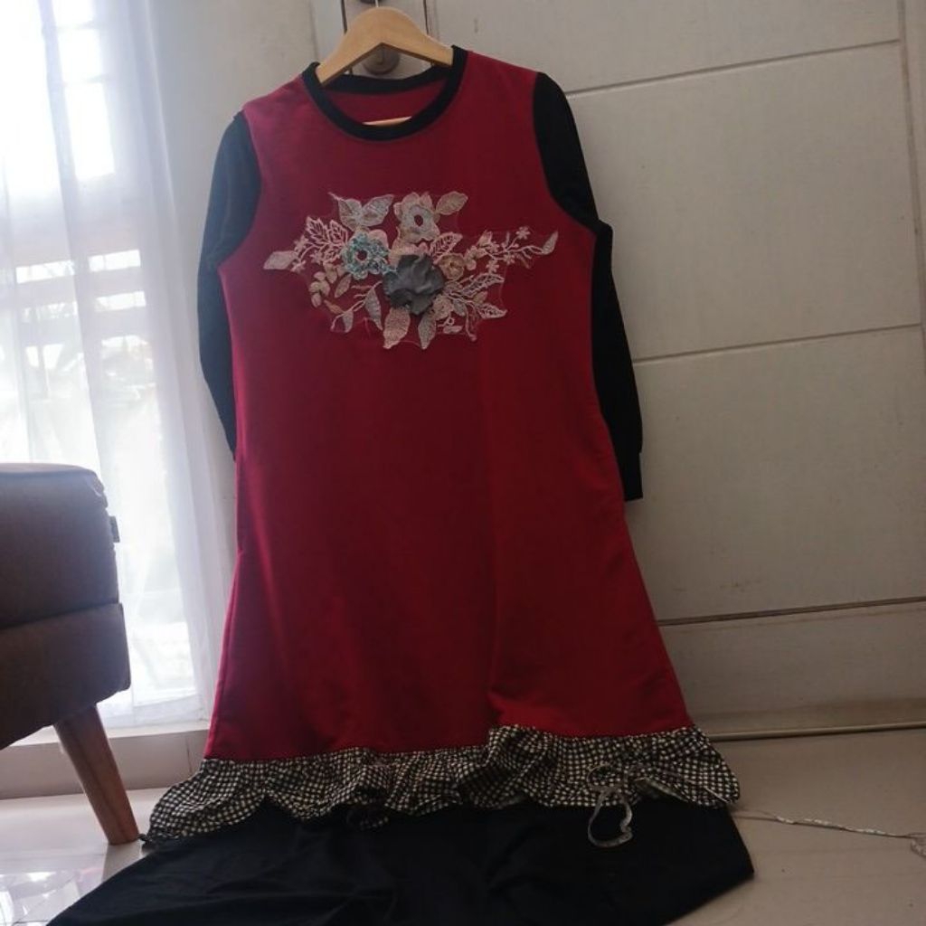 Gamis kekinian bahan kaos LD 100