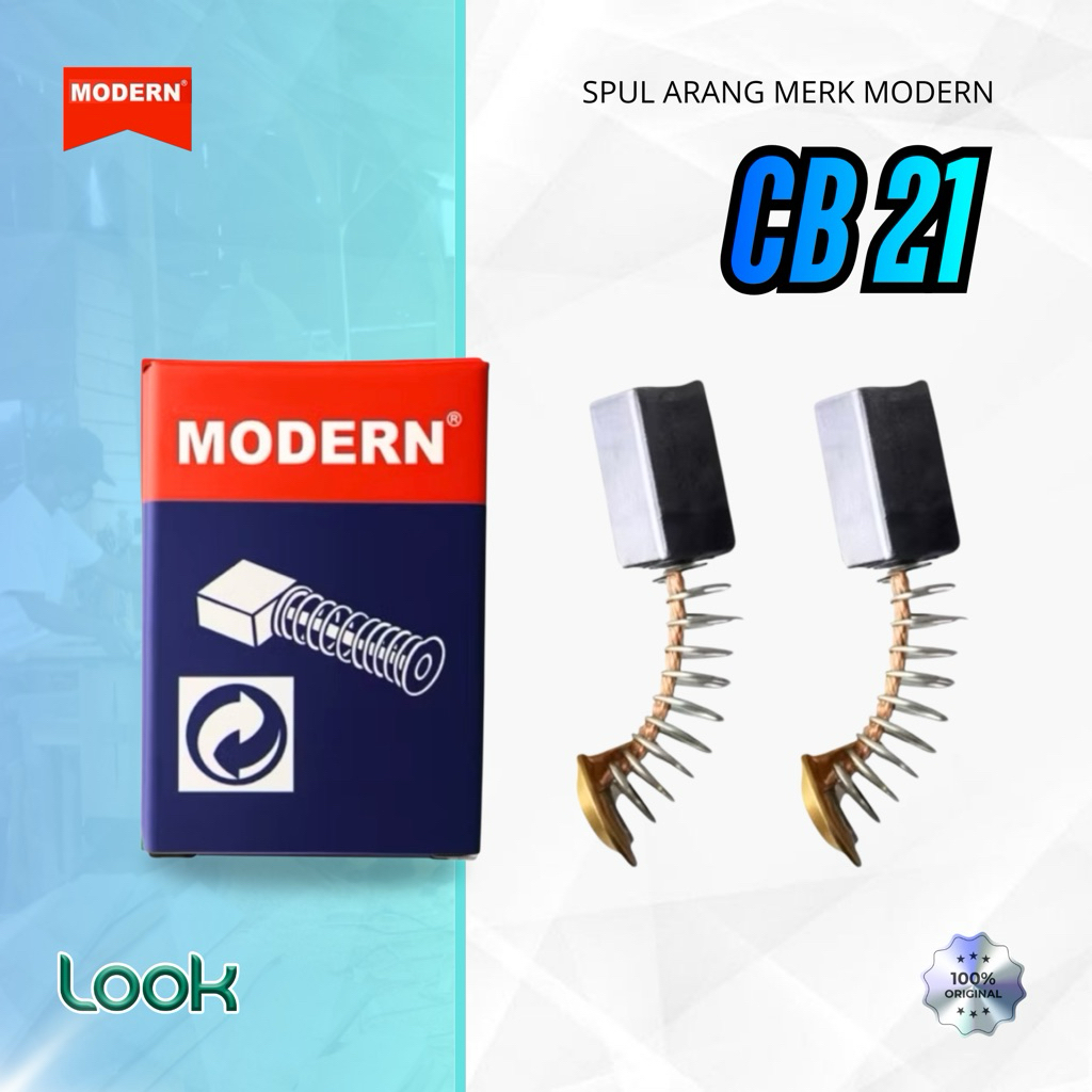 Carbon Brush Mesin Bor JIZ - 13 Gerinda M2360 CB 21 Kul Spul Arang Modern 21 Isi 2 Pcs