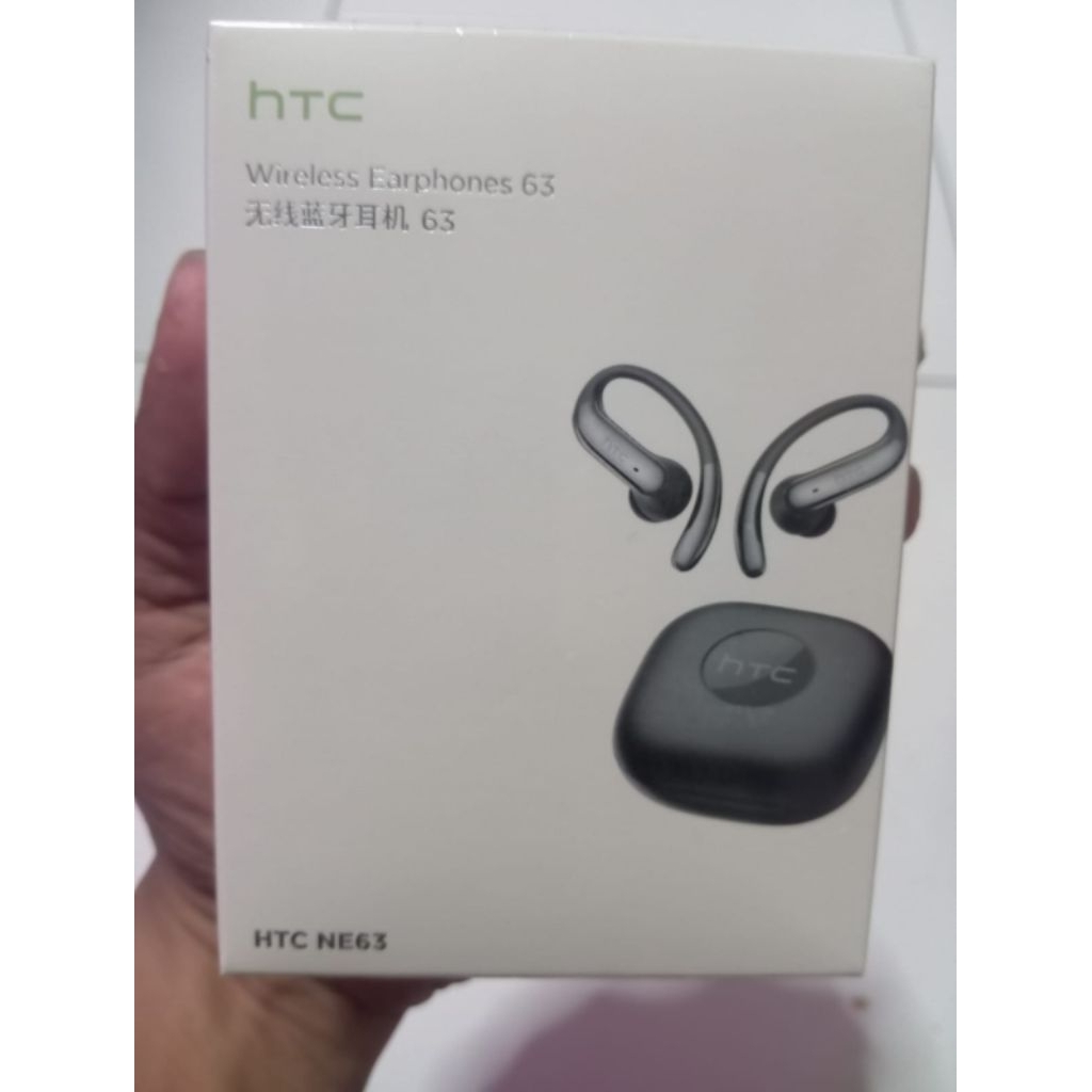 HTC NE63 True Wireless Earbuds Open-Ear Bluetooth 6.0 - Hitam, Abu-abu