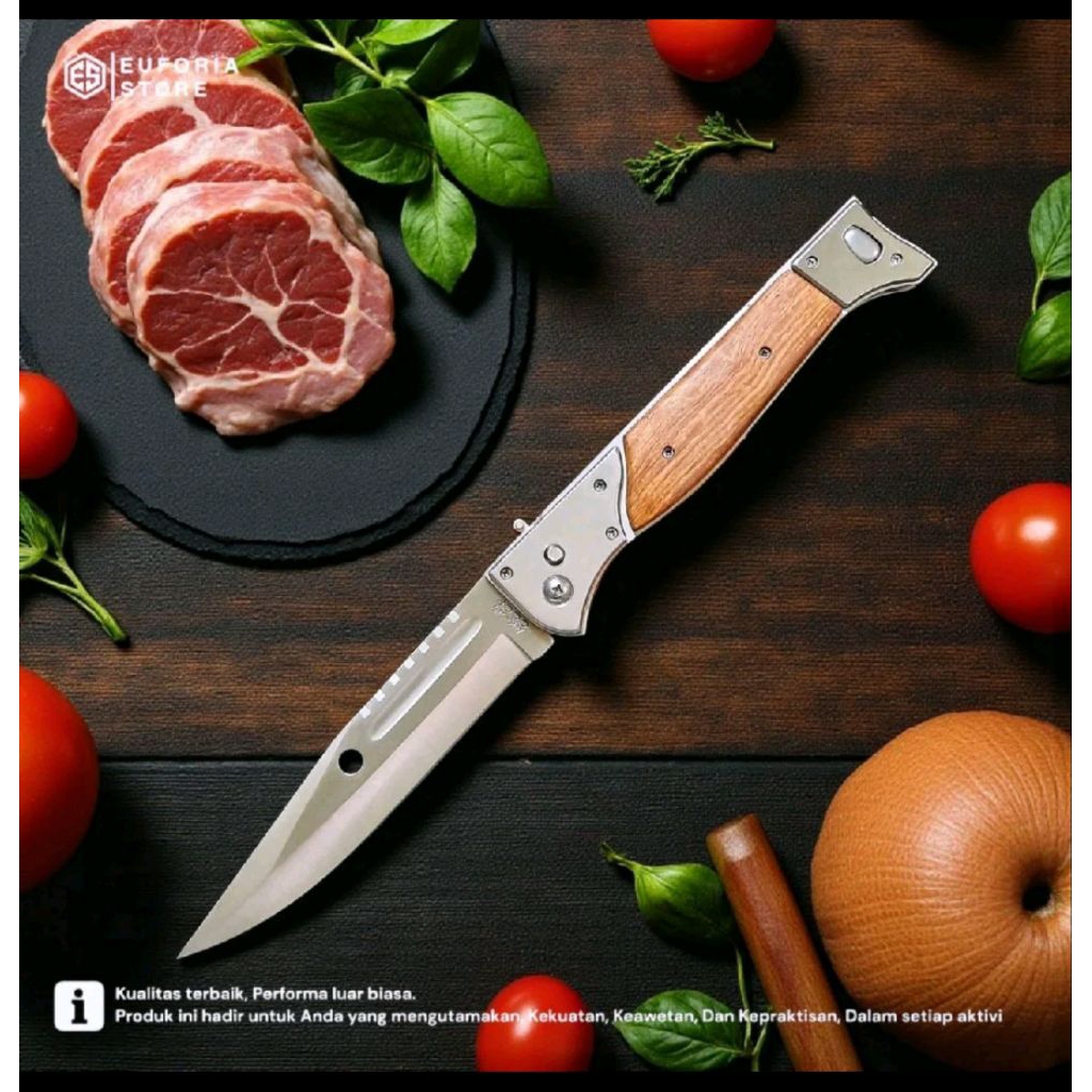 pisau dapur AK 47 CCC, pisau hunting survival, model lipat, pisau camping tactical outdoor