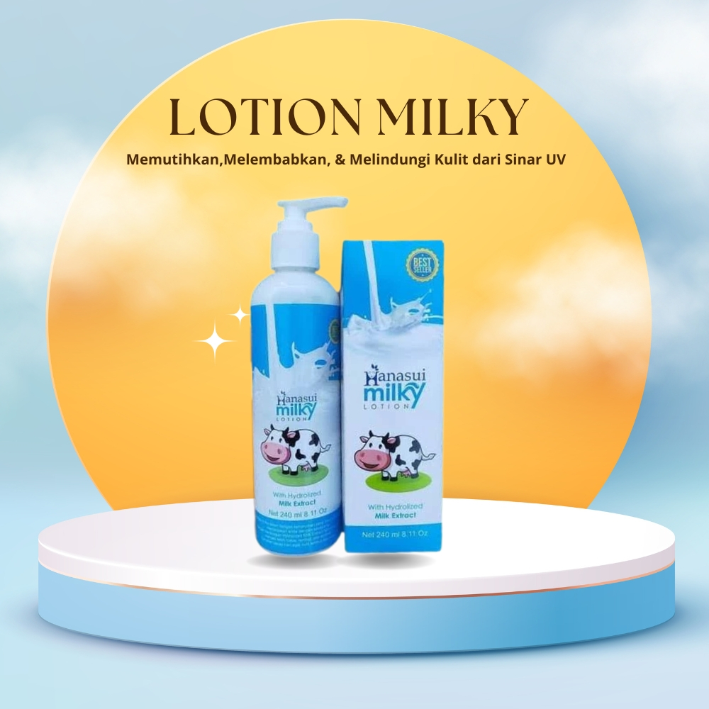 LOTION PEMUTIH BADAN HANASUI GLUTA MILKY PEMUTIH BADAN PERMANEN BODY WHITENING PEMUTIH BADAN BPOM
