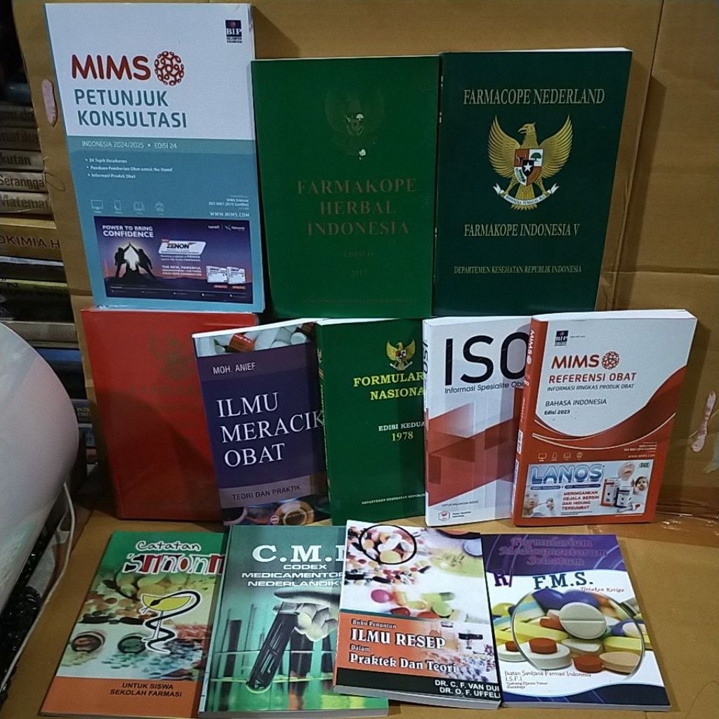 paket isi 12 pcs/ farmasi/mims 23,mims24,f.herbal,f.nederland,imo,f.nasional,f3,ISO,sinonim,cmn,ilmu