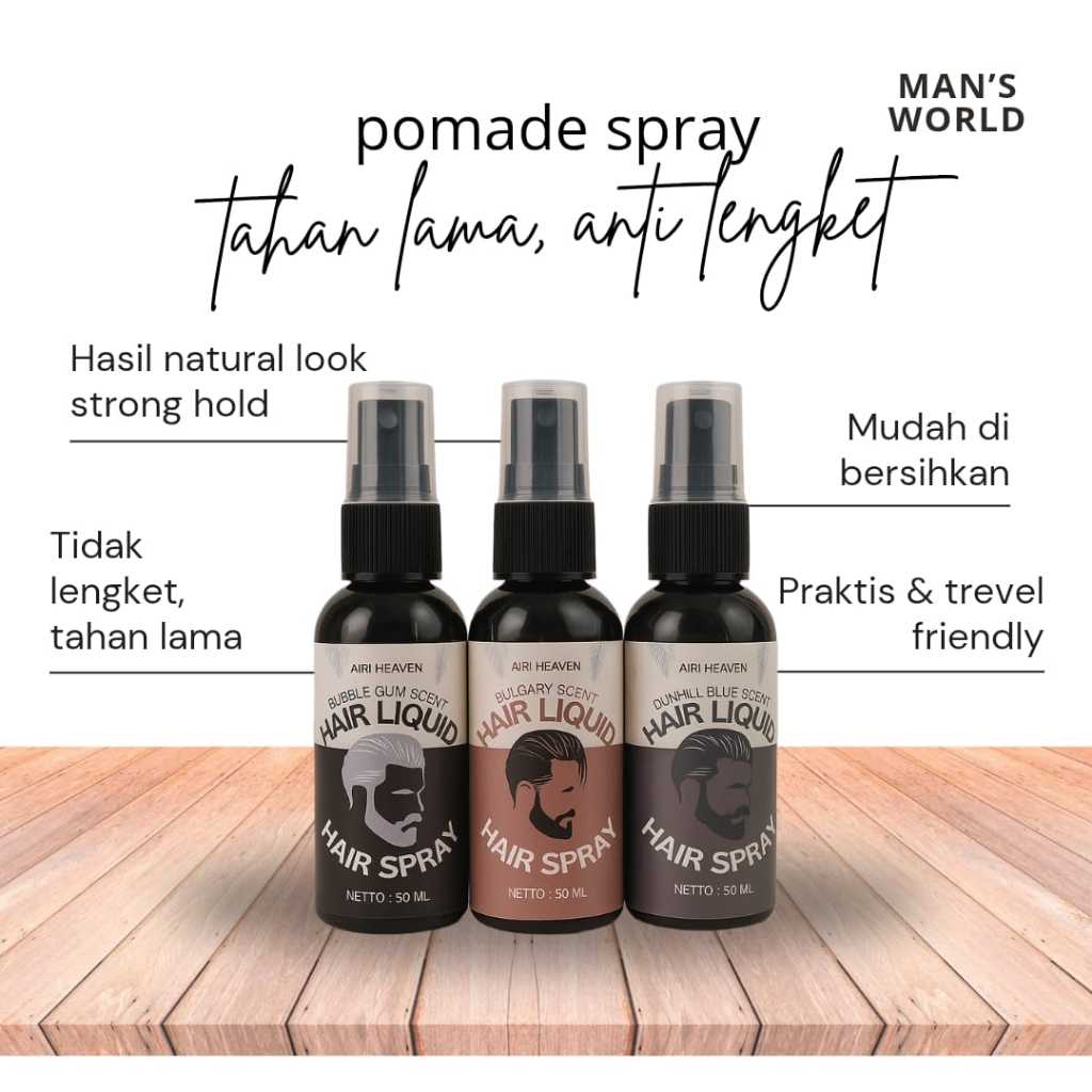 Minyak Rambut Pria - BUY 1 GET 1 Pomade Spray Pria Pomade Cair Kilau Tinggi, Kilap Tinggi, Wangi Dan