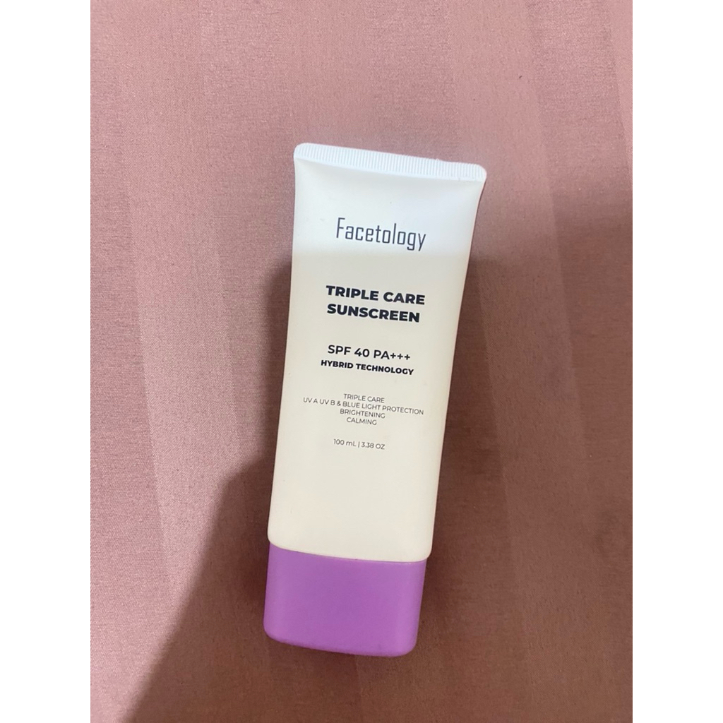 PRELOVED FACETOLOGY TRIPLE CARE SUNSCREEN 100 ML (isi masih 93%)