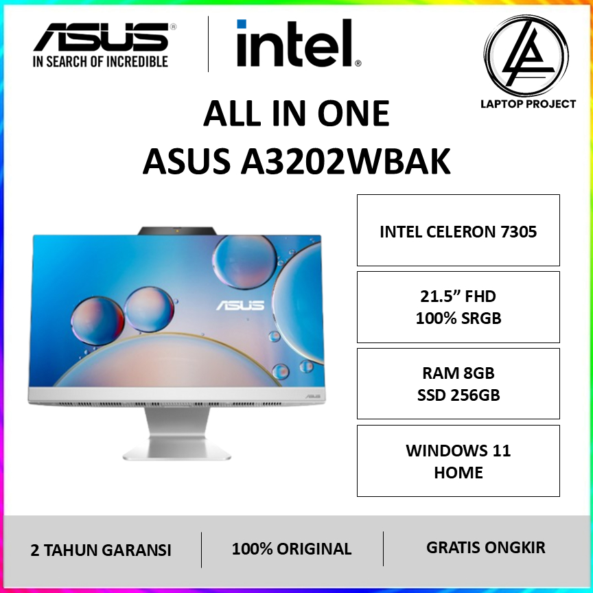 All In One ASUS A3202WBAK Intel Celeron 7305 8GB SSD 256GB Windows 11 - AIO ASUS