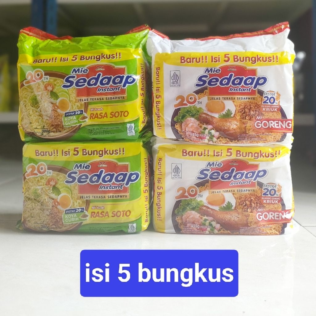 MIE SEDAP 1 PACK ISI 5 BUNGKUS