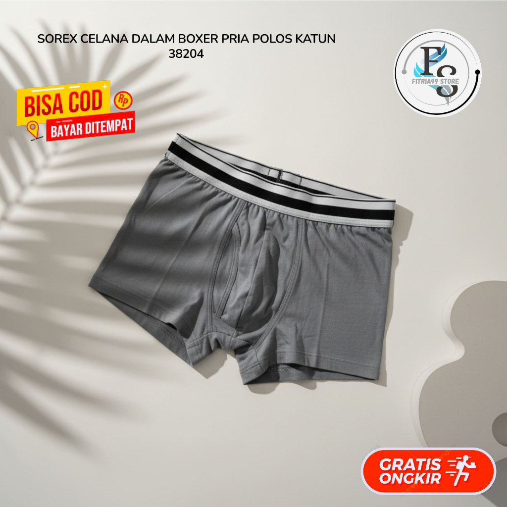 SOREX CELANA DALAM BOXER PRIA POLOS KATUN 38204