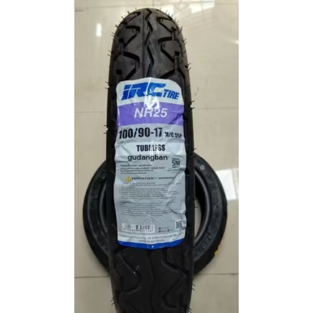 BAN TUBELESS RING 17 UKURAN 100/90-17 BAN BELAKANG VERZA MERK IRC ORI NEW PRODUKSI TERBARU