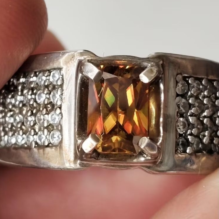 Natural Sphene 1.12crt Open Color Top Luster Top Rainbow Memo MRI Ring Perak