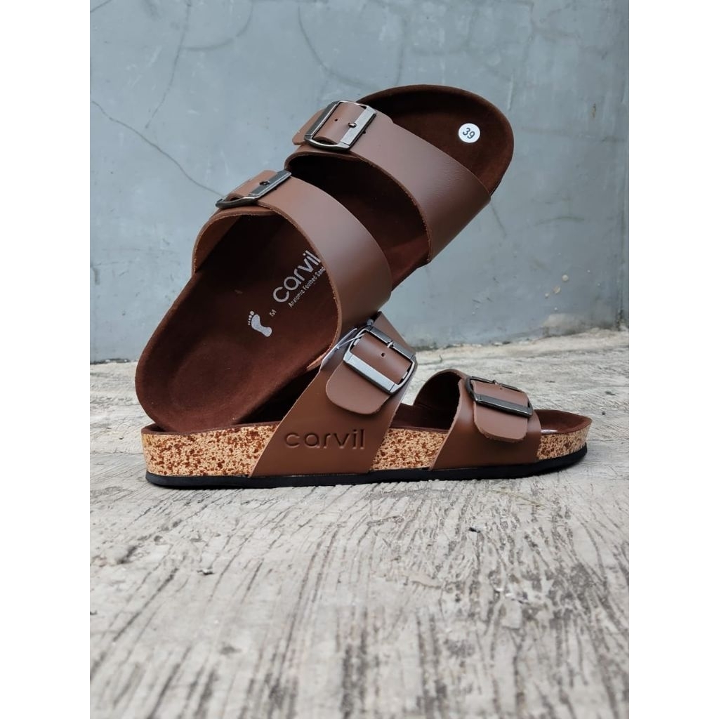 sandal carvil # sandal pria casual kulit