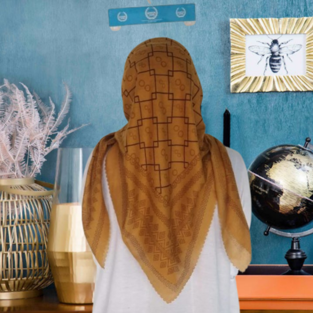 Hijab Jilbab Voal Motif Warna Hitam Hijau Coksu Biru Abu Tua Coklat URWAH AL BARIQI