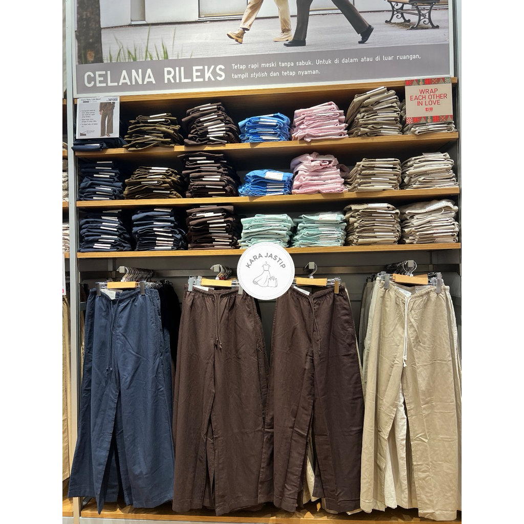 Women Celana Rileks Linen Blend UNIQLO