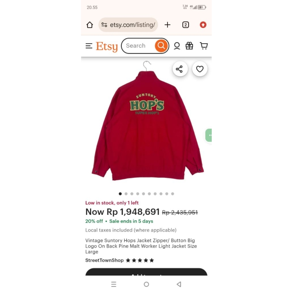 Suntory super hops jacket coach jaket rare item koleksi jaket