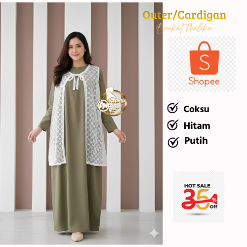 Outer Brukat Kondangan Tanpa Lengan Kekinian