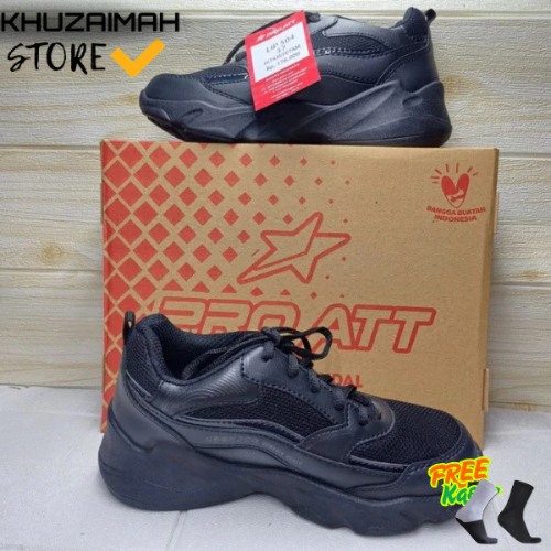 Sepatu sekolah pro att Lip 504 | Sneaker Sekolah Anak Cewek 37-40 Fullhitam