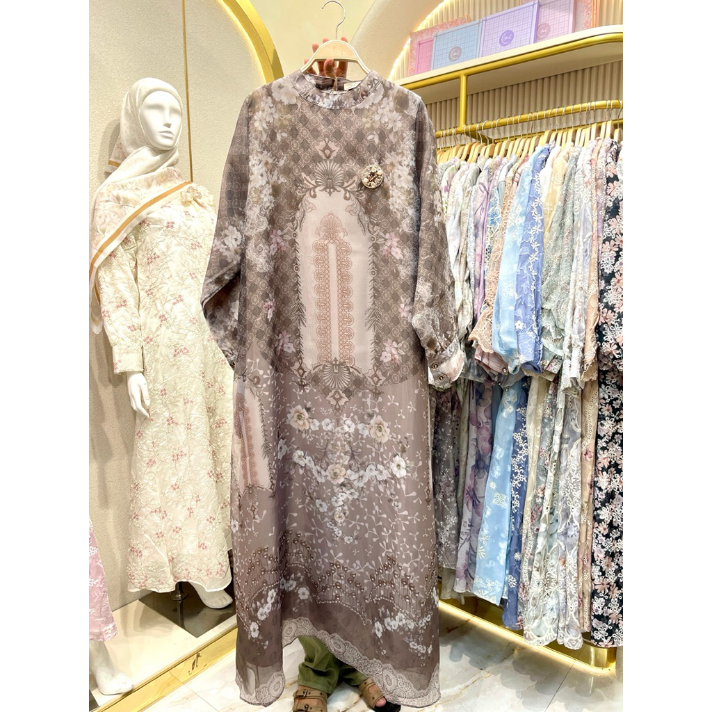 baju muslim dress gaun jumbo | coklat tua | pink | biru | hijau mint ready toko lebaran