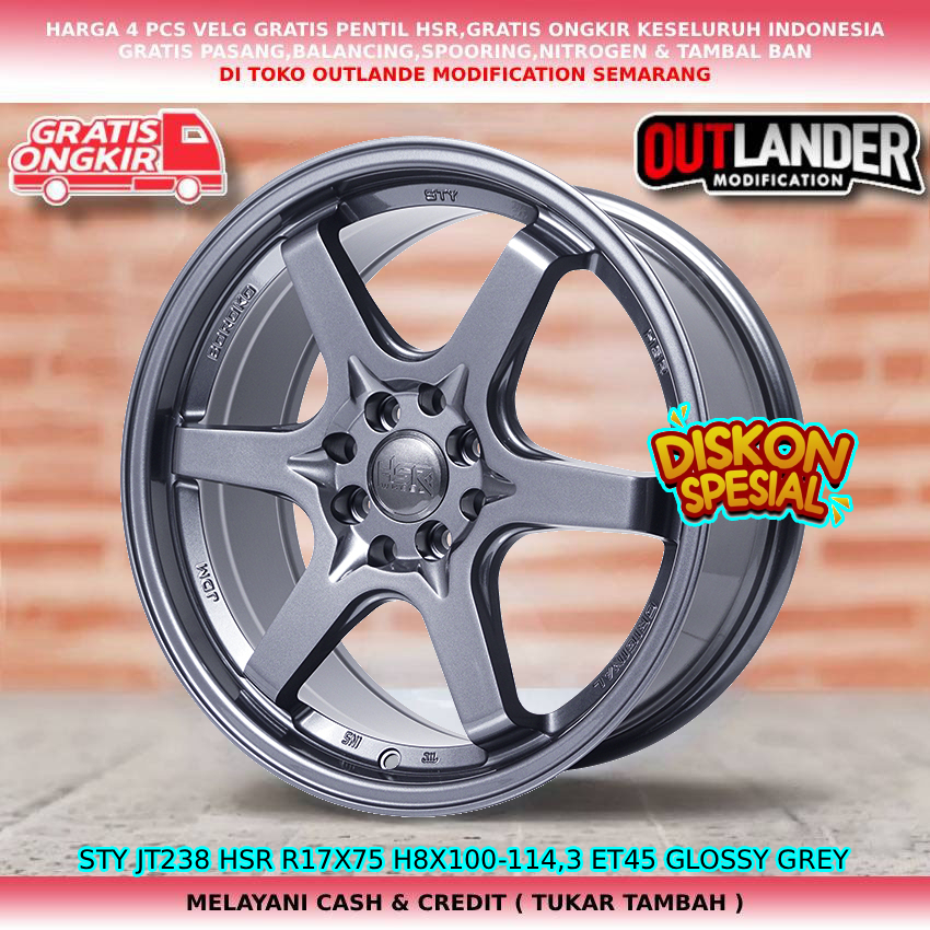Velg ring17 velg mobil Sirion| Sigra| Ayla| Splash| Ignis| Swift| Corolla| dll velg hsr sty R17