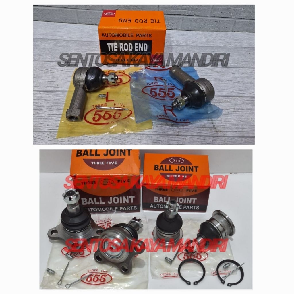 PAKET BALL JOINT ATAS BAWAH SET + TIE ROD 555 JAPAN MOBIL MITSUBISHI L300 BENSIN DIESEL
