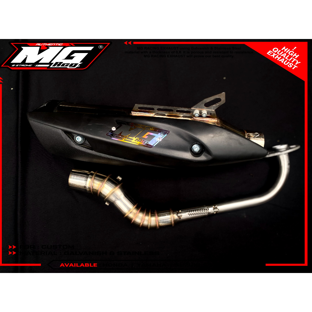 Knalpot Type Rob1 MG RCG STD Racing All Matic Beat Karbu, Beat Fi, Beat Deluxe, Mio Sporty, Mio M3, 