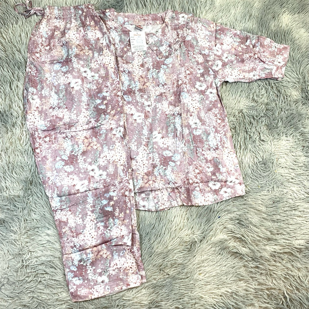 Tebobok - Stelan Dewasa Rayon Sielie Cp Lengan 3/4 | Baju Tidur Sielie