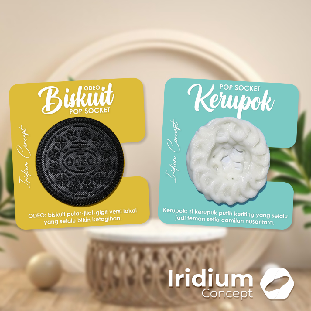 Pop Socket 3D Unik popsocket hadiah oreo kerupuk custom